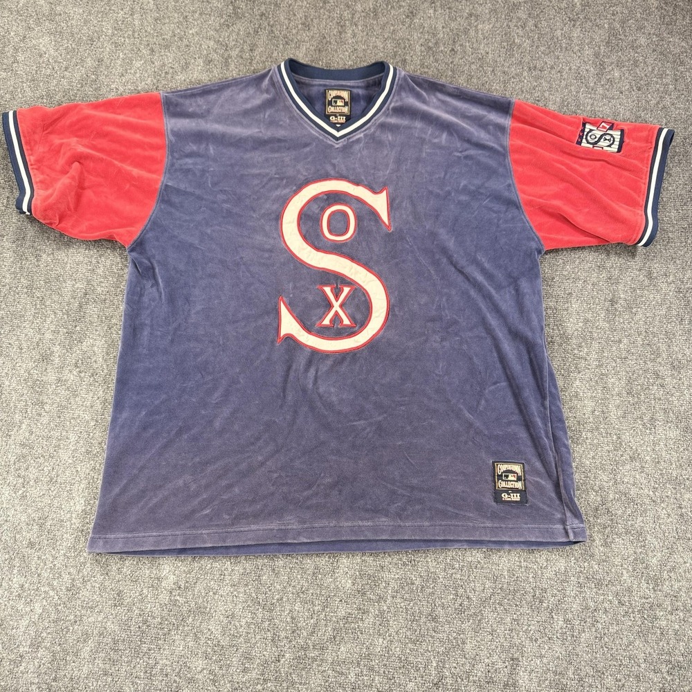 Vintage Chicago White Sox Shirt Mens 2XL Blue Red MLB Baseball‎ Cooperstown 90s